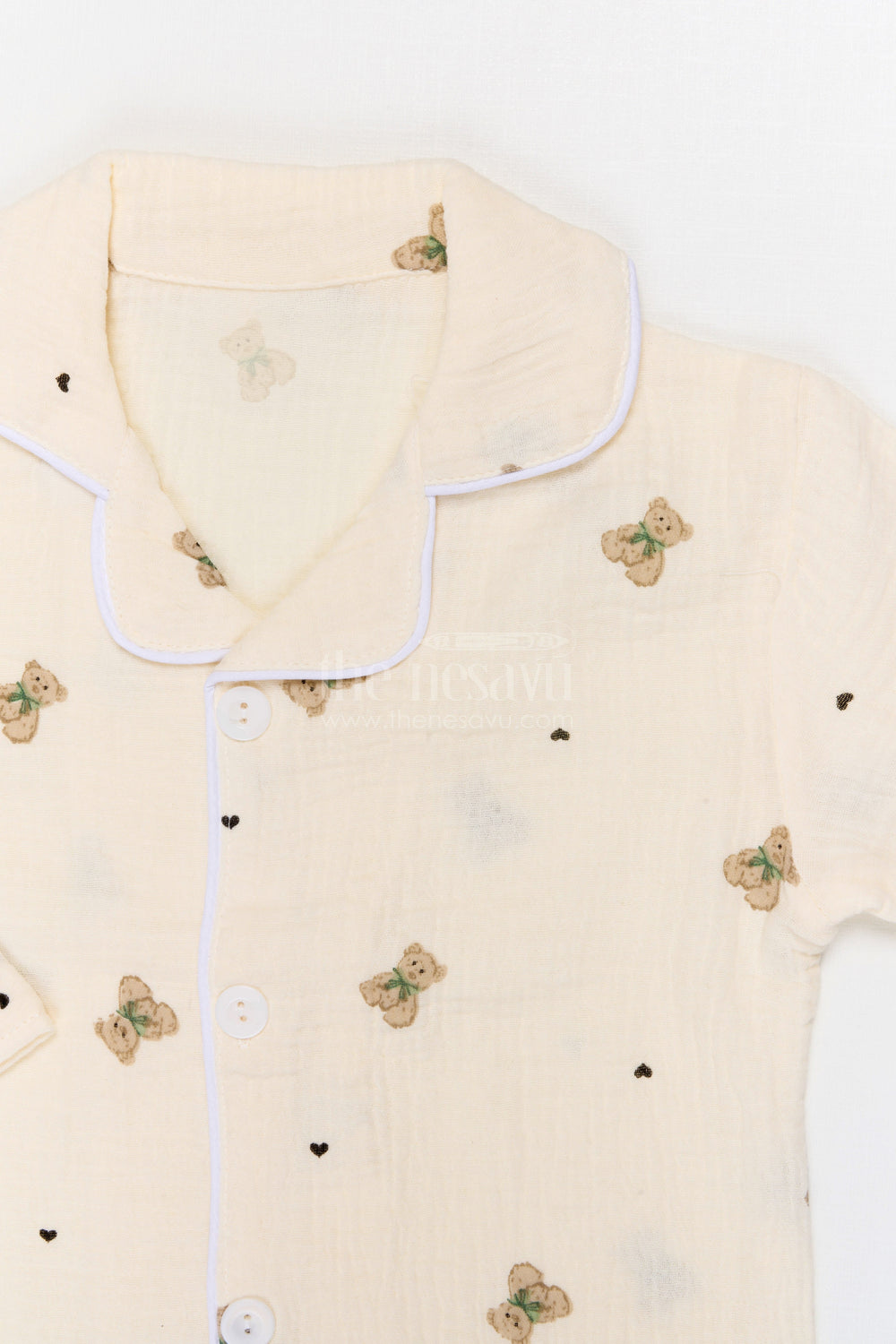 The Nesavu Night Dress Girls Cotton Night Dress Set for Comfortable Sleep Nesavu Nesavu Girls Muslin Cotton Night Dress Set With Digital Print For Comfortable Sleep