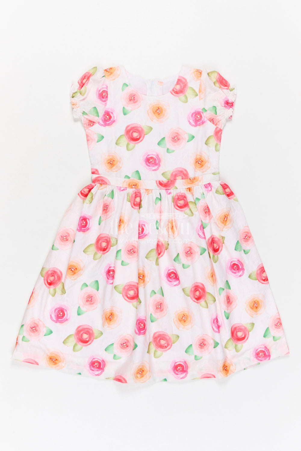 The Nesavu Girls Cotton Frock Girls Cotton Party Dress for Birthdays and Celebration Moments Nesavu 32 (9Y) / Multicolor / Cotton GFC2129B-32 Nesavu girls cotton floral party dress for birthday celebrations festive gatherings and special occasions
