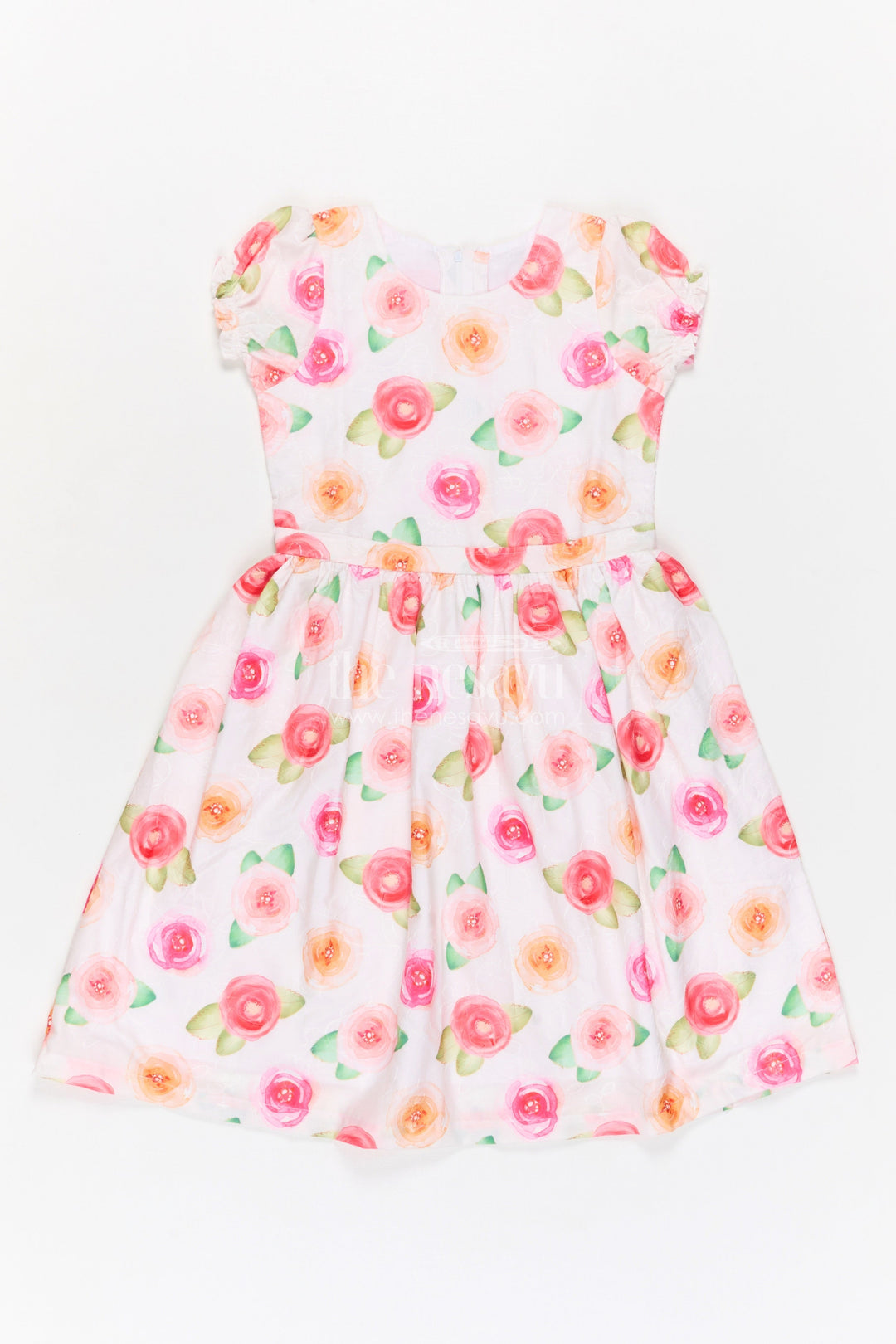 The Nesavu Girls Cotton Frock Girls Cotton Party Dress for Birthdays and Celebration Moments Nesavu Nesavu girls cotton floral party dress for birthday celebrations festive gatherings and special occasions