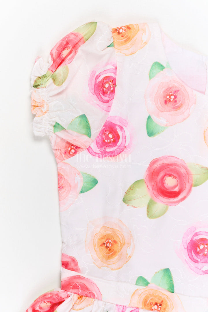 The Nesavu Girls Cotton Frock Girls Cotton Party Dress for Birthdays and Celebration Moments Nesavu Nesavu girls cotton floral party dress for birthday celebrations festive gatherings and special occasions