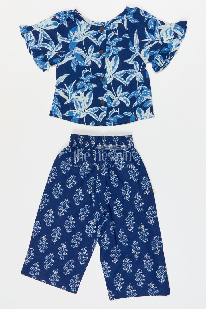 The Nesavu Girls Co-Ord Sets Girls Cotton Printed Co Ord Set for Stylish Summer Looks Nesavu Nesavu Girls Cotton Printed Co Ord Set With Short Sleeve Top For Summer Outings