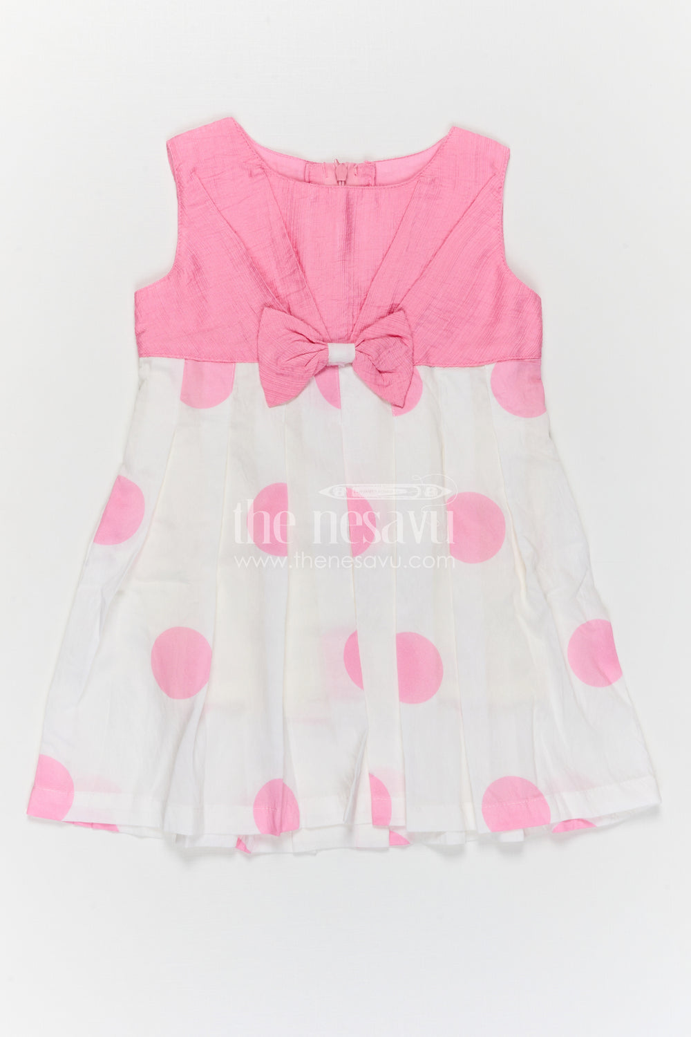 The Nesavu Girls Cotton Frock Girls Cotton Printed Frock for Casual Wear and Playful Outings Nesavu Nesavu girls cotton printed frock in pink for casual wear and daily use