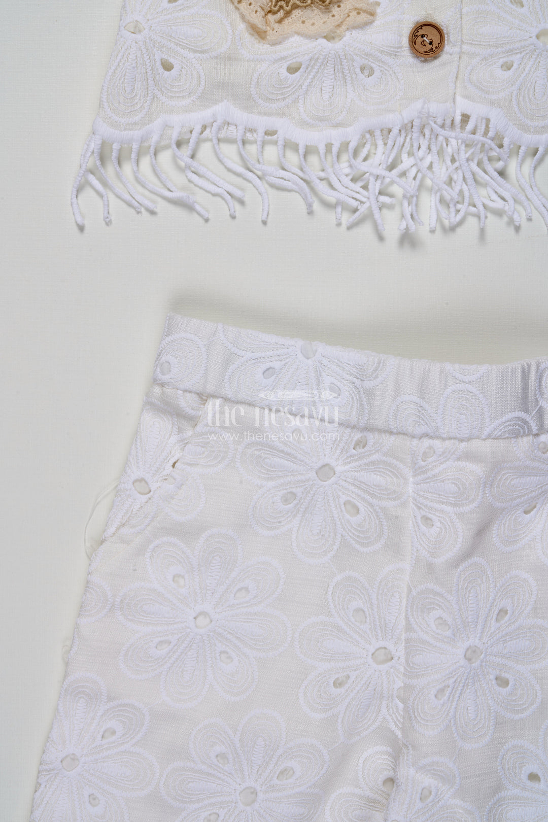 The Nesavu Girls Sharara / Plazo Set Girls Cotton Sharara Set with 3D Doll Patch for Ethnic Day and Casual Outings Nesavu Nesavu girls cotton sharara set doll patch embroidery ethnic day casual celebrations