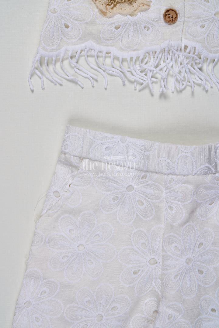 The Nesavu Girls Sharara / Plazo Set Girls Cotton Sharara Set with 3D Doll Patch for Ethnic Day and Casual Outings Nesavu Nesavu girls cotton sharara set doll patch embroidery ethnic day casual celebrations