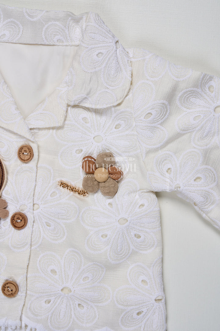 The Nesavu Girls Sharara / Plazo Set Girls Cotton Sharara Set with 3D Doll Patch for Ethnic Day and Casual Outings Nesavu Nesavu girls cotton sharara set doll patch embroidery ethnic day casual celebrations