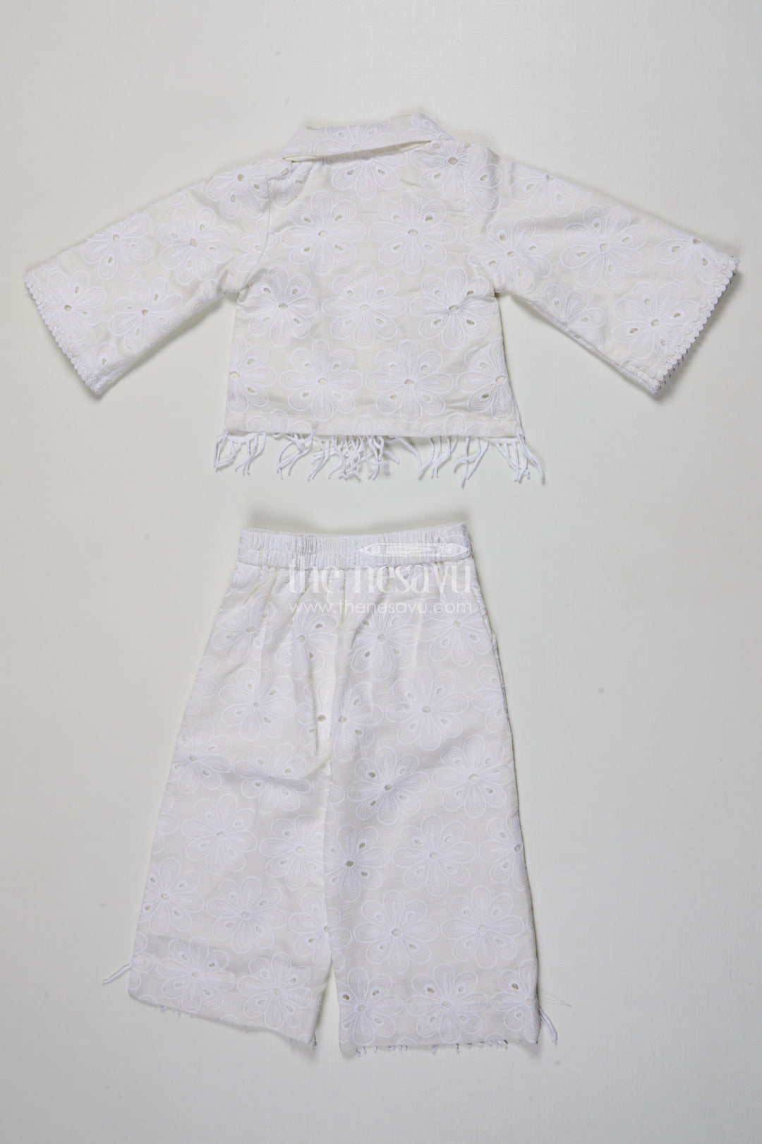 The Nesavu Girls Sharara / Plazo Set Girls Cotton Sharara Set with 3D Doll Patch for Ethnic Day and Casual Outings Nesavu Nesavu girls cotton sharara set doll patch embroidery ethnic day casual celebrations