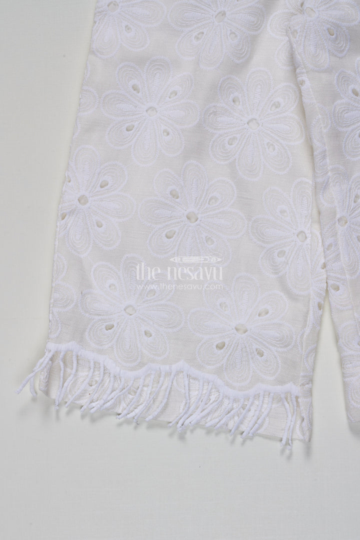 The Nesavu Girls Sharara / Plazo Set Girls Cotton Sharara Set with 3D Doll Patch for Ethnic Day and Casual Outings Nesavu Nesavu girls cotton sharara set doll patch embroidery ethnic day casual celebrations