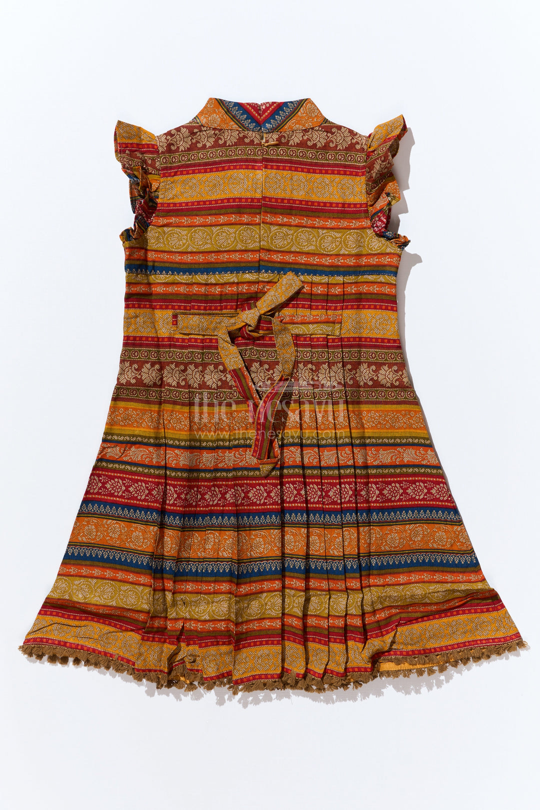 The Nesavu Girls Cotton Frock Girls Cute Cotton Frocks with Ethnic Printed Design and Ruffle Sleeves for a Stylish Look Nesavu Girls Cute Cotton Frocks Ethnic Print Ruffle Sleeves a Stylish Look | The Nesavu