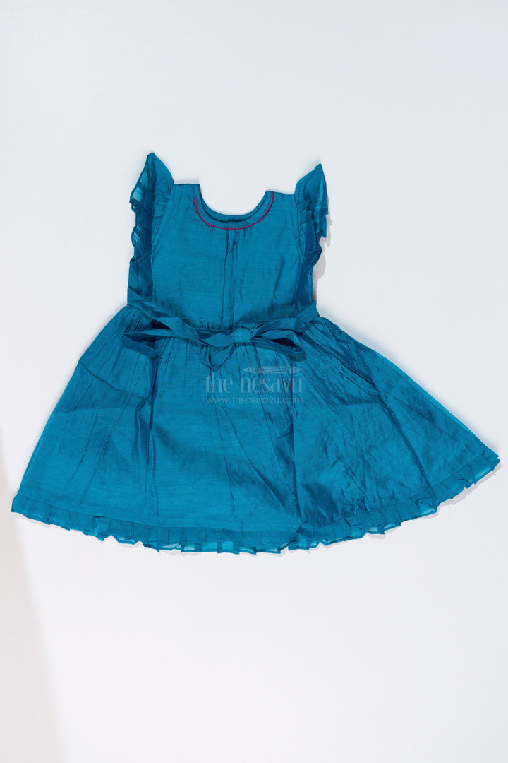 The Nesavu Girls Chanderi Frock Girls Cute Frock with Swan Embroidery and Chanderi Cotton Fabric for Festive Wear Nesavu Girls Cute Frock Swan Embroidery Chanderi Cotton Fabric Special Occasions | The Nesavu