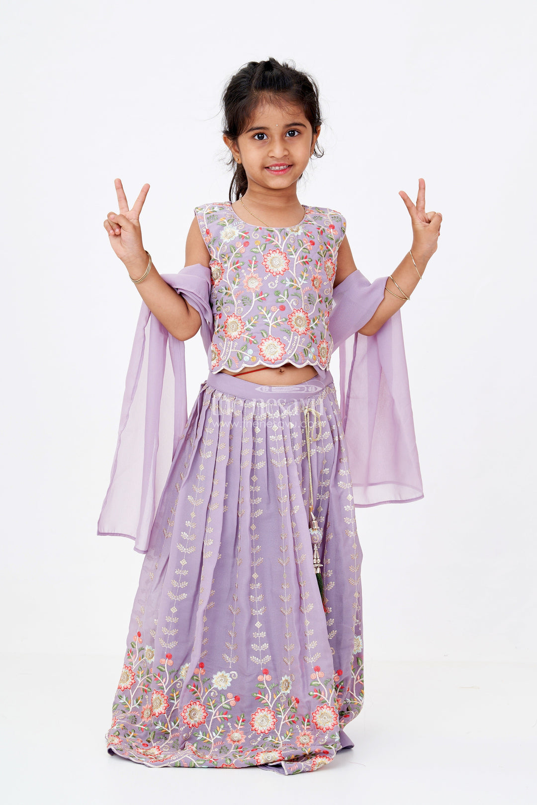 The Nesavu Girls Lehenga Choli Girls Dark Purple Lehenga Choli with Embroidery and Dupatta for Festive and Wedding Wear Nesavu 24 (5Y) / Purple GL596A-24 Girls Dark Purple Lehenga Choli Designer Embroidery Dupatta Wedding Wear | The Nesavu