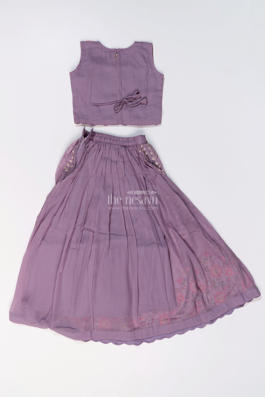 The Nesavu Girls Lehenga Choli Girls Dark Purple Lehenga Choli with Embroidery and Dupatta for Festive and Wedding Wear Nesavu Girls Dark Purple Lehenga Choli Designer Embroidery Dupatta Wedding Wear | The Nesavu