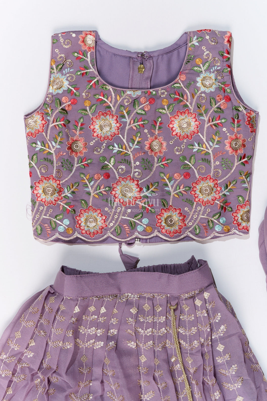 The Nesavu Girls Lehenga Choli Girls Dark Purple Lehenga Choli with Embroidery and Dupatta for Festive and Wedding Wear Nesavu Girls Dark Purple Lehenga Choli Designer Embroidery Dupatta Wedding Wear | The Nesavu