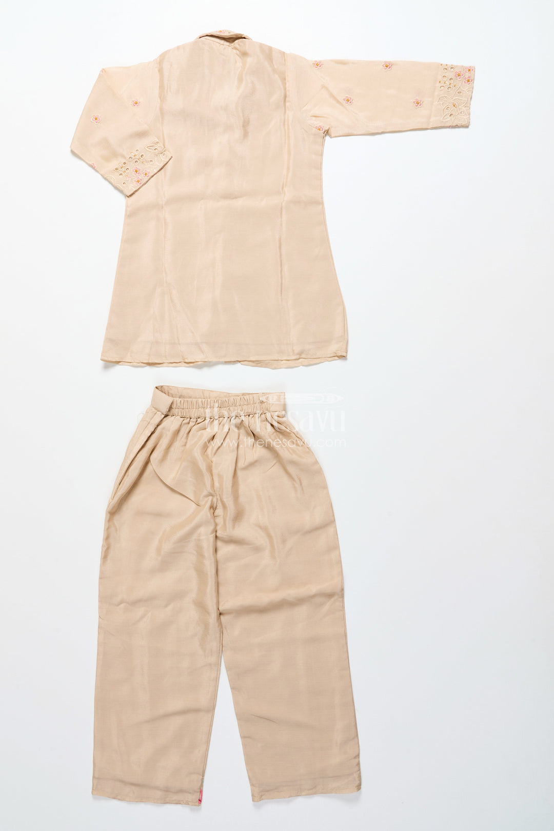 The Nesavu Girls Co-Ord Sets Girls Designer Embroidered Sharara Set for Weddings and Festive Evenings Nesavu Nesavu girls embroidered georgette sharara set weddings festive family occasions