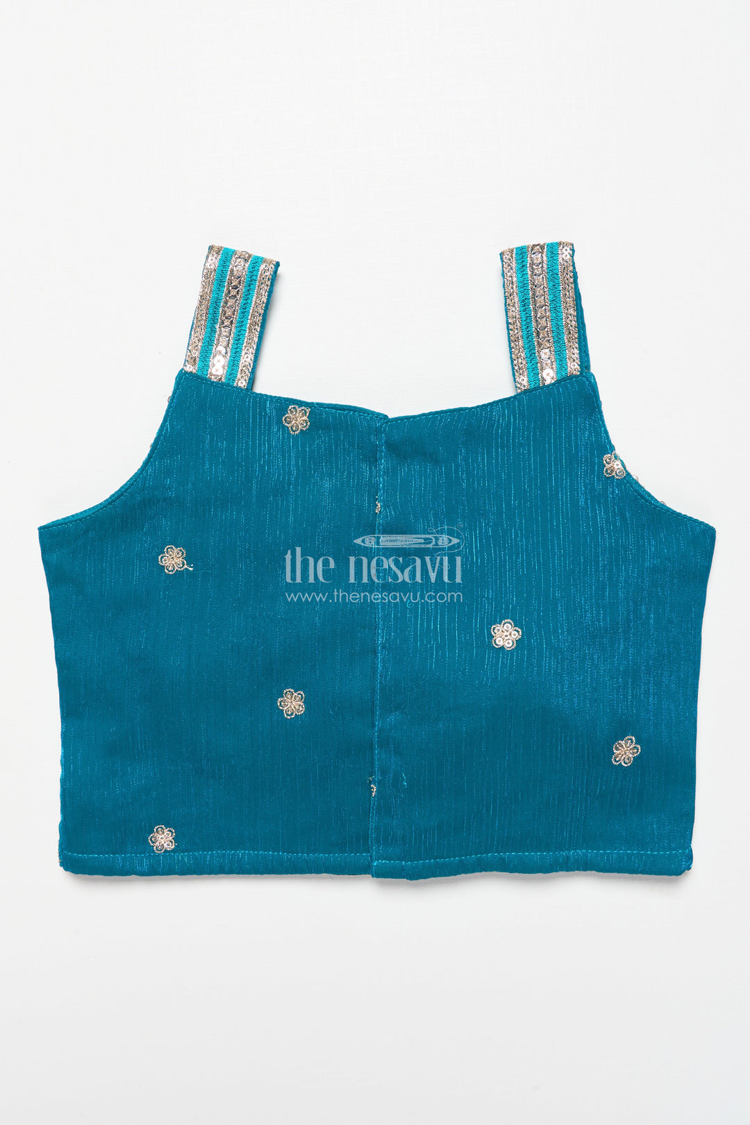 The Nesavu Girls Lehenga Choli Girls Designer Lehenga Choli for Festive Functions and Family Portraits Nesavu Nesavu girls festive lehenga choli organza sequin embroidery made weddings family functions