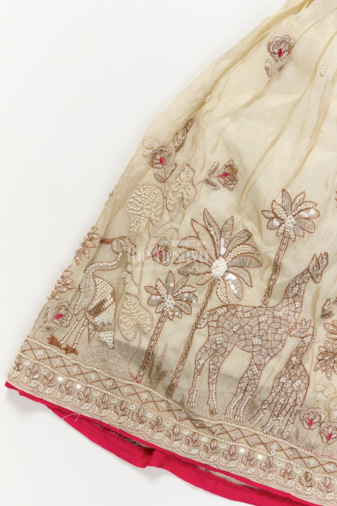 The Nesavu Girls Lehenga Choli Girls Designer Lehenga Choli for Weddings and Festive Occasions Nesavu Nesavu girls lehenga choli tissue silk designer embroidery weddings festivals