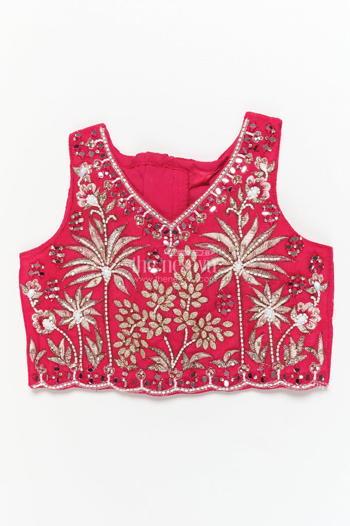 The Nesavu Girls Lehenga Choli Girls Designer Lehenga Choli for Weddings and Festive Occasions Nesavu Nesavu girls lehenga choli tissue silk designer embroidery weddings festivals