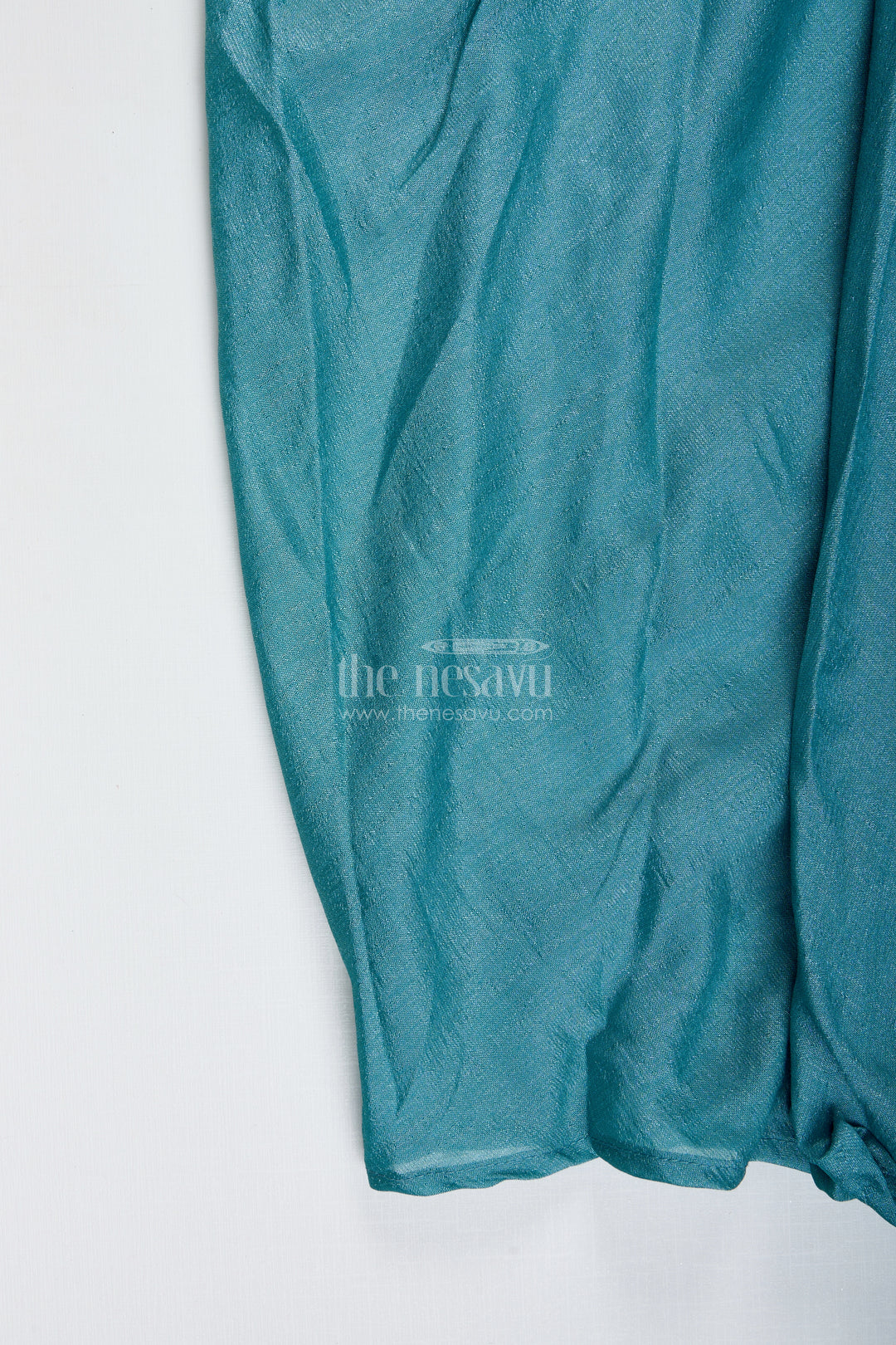 The Nesavu Girls Lehenga Choli Girls Designer Lehenga Choli with Heavy Embroidered Blouse and Draped Skirt Nesavu Nesavu Green Draped Lehenga Choli Velvet Embroidered Blouse Girls