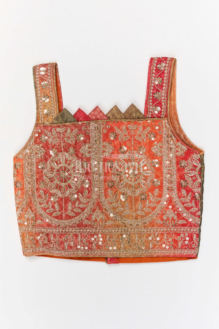 The Nesavu Girls Fancy Lehenga Girls Designer Lehenga for Weddings and Diwali Celebrations Nesavu Nesavu girls designer georgette lehenga for weddings and festive celebrations with embroidered yoke