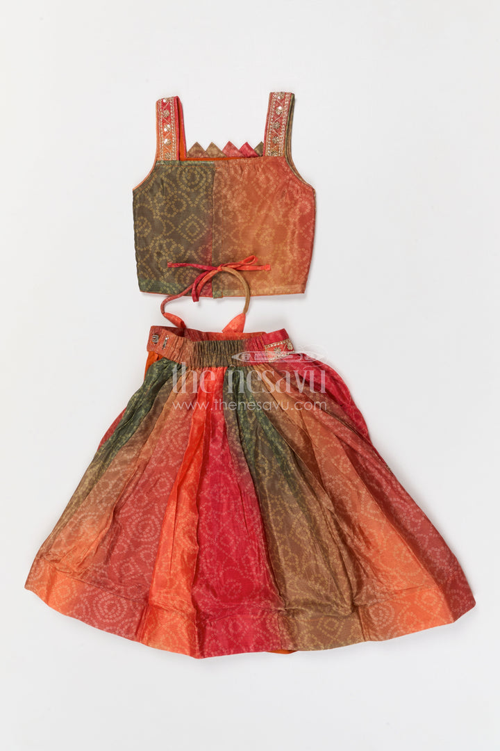 The Nesavu Girls Fancy Lehenga Girls Designer Lehenga for Weddings and Diwali Celebrations Nesavu Nesavu girls designer georgette lehenga for weddings and festive celebrations with embroidered yoke