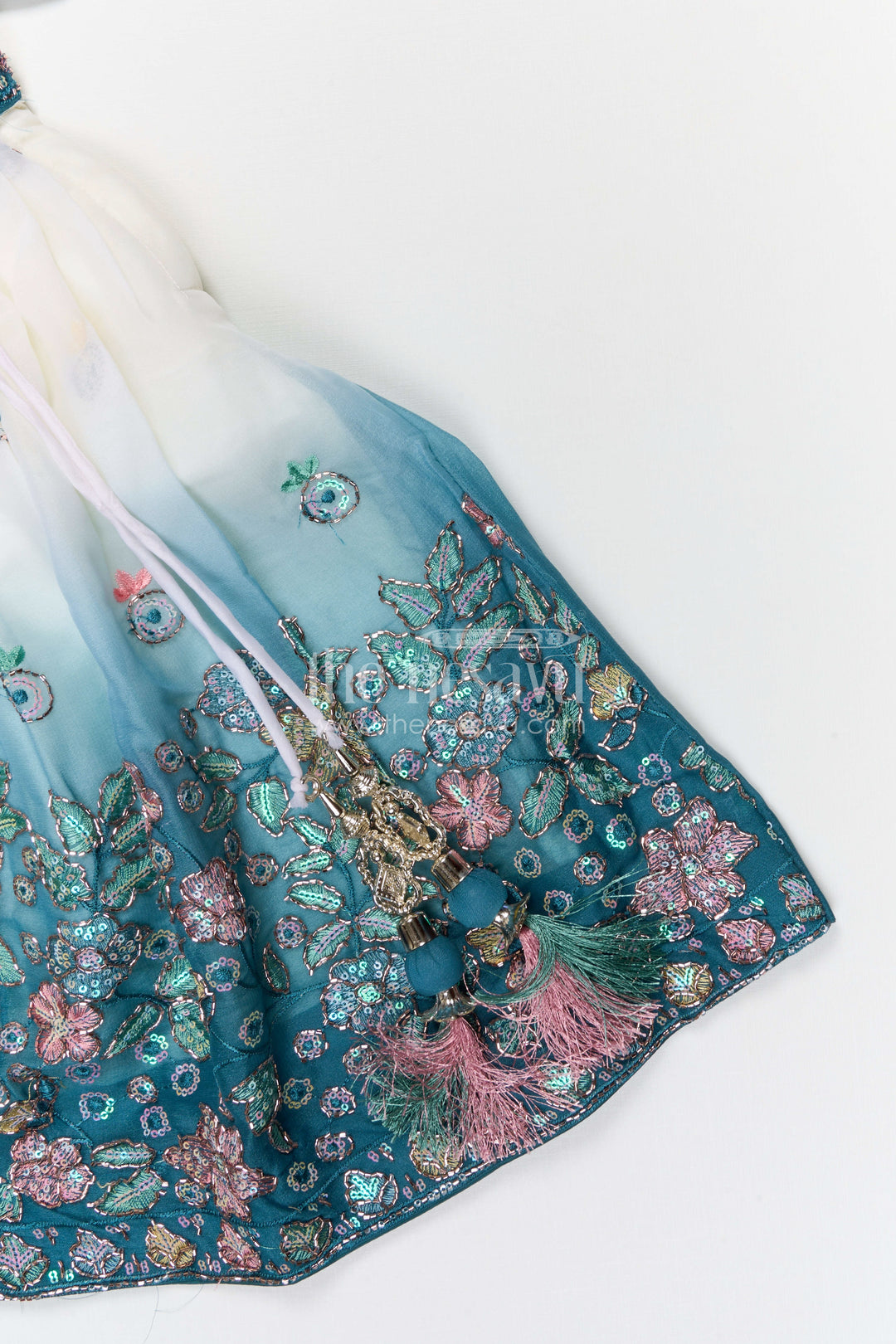 The Nesavu Girls Fancy Lehenga Girls Designer Lehenga for Weddings and Festive Celebrations Nesavu Nesavu girls designer lehenga for weddings and festive celebrations with embroidered georgette yoke