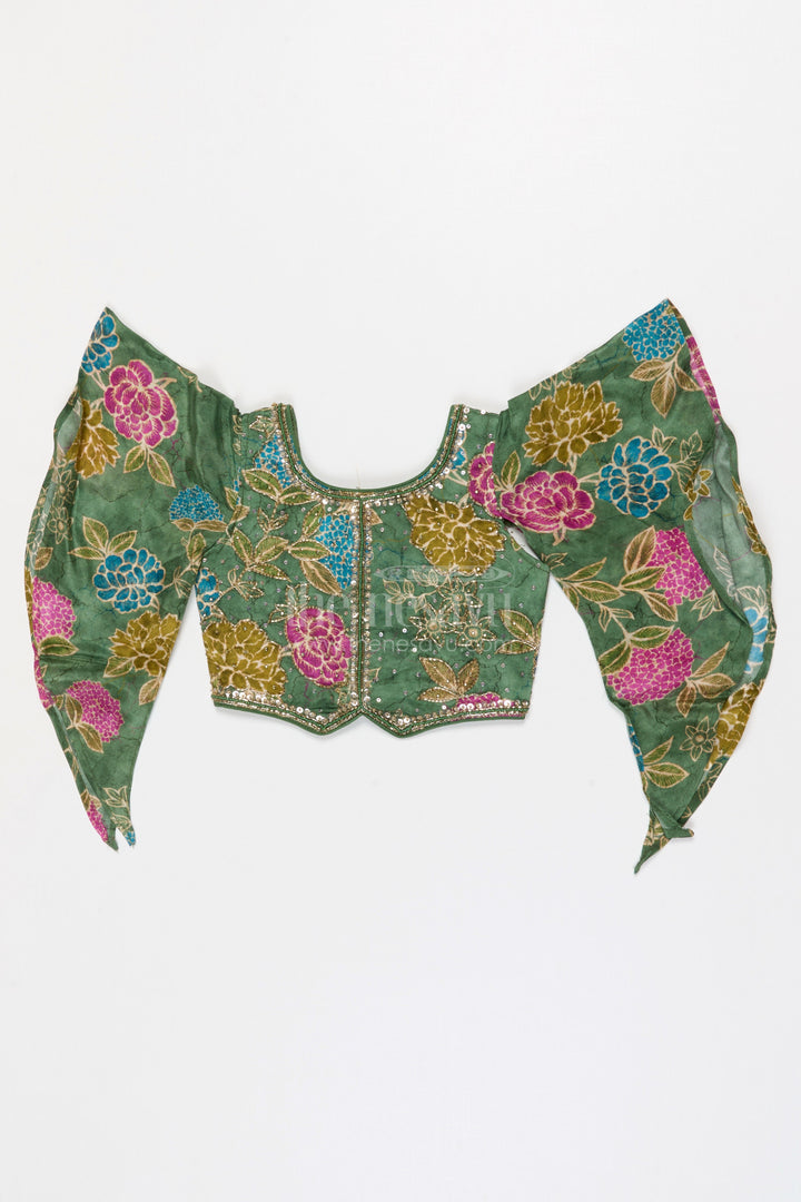 The Nesavu Girls Sharara / Plazo Set Girls Designer Palazzo Set for Weddings and Festive Wear Nesavu Nesavu Girls Georgette Palazzo Set With Designer Sequence Embroidery For Weddings And Festive Occasions