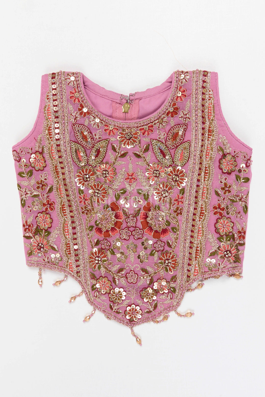 The Nesavu Girls Sharara / Plazo Set Girls Designer Sharara Set for Wedding Receptions Nesavu Nesavu Girls Georgette Sharara Set With Designer Embroidery For Wedding Receptions And Festive Events