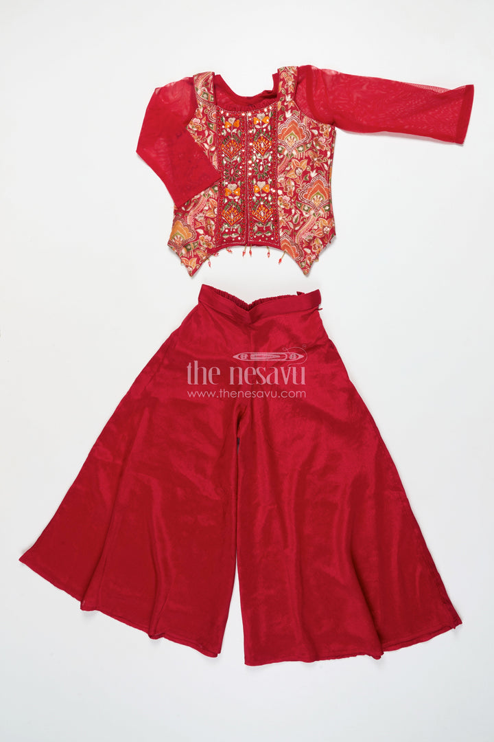 The Nesavu Girls Sharara / Plazo Set Girls Designer Sharara Set for Weddings and Grand Festive Occasions Nesavu Nesavu girls georgette sharara set designer embroidery weddings festive celebrations