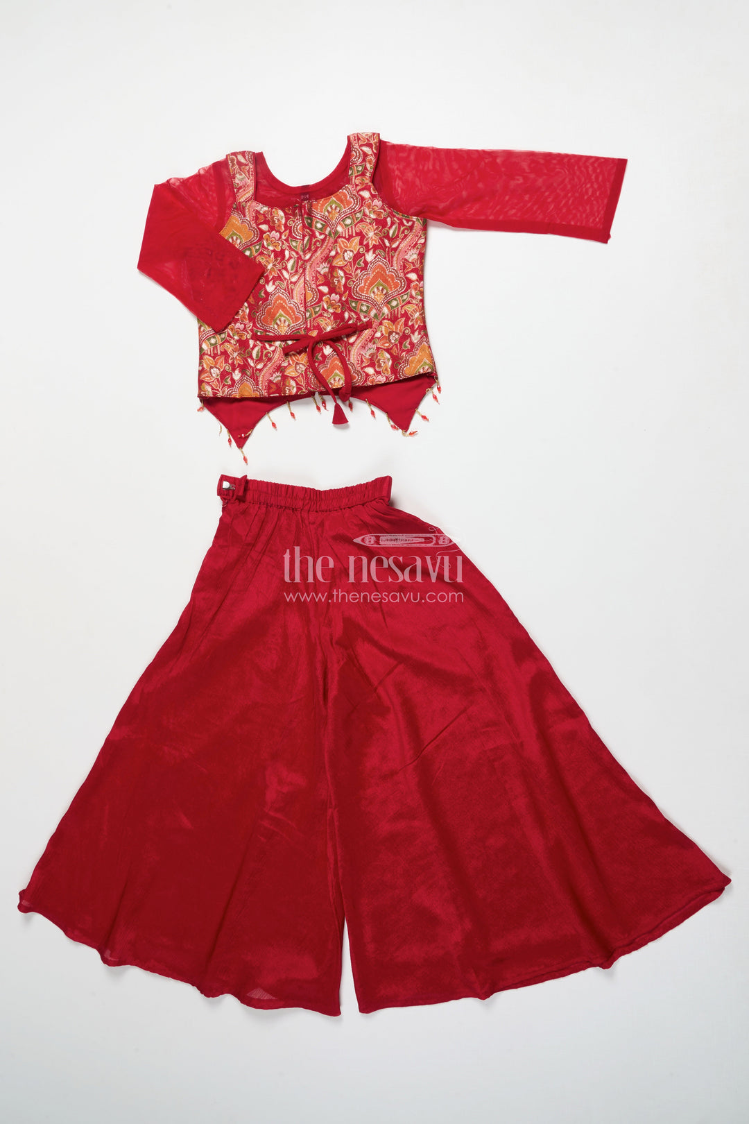 The Nesavu Girls Sharara / Plazo Set Girls Designer Sharara Set for Weddings and Grand Festive Occasions Nesavu Nesavu girls georgette sharara set designer embroidery weddings festive celebrations
