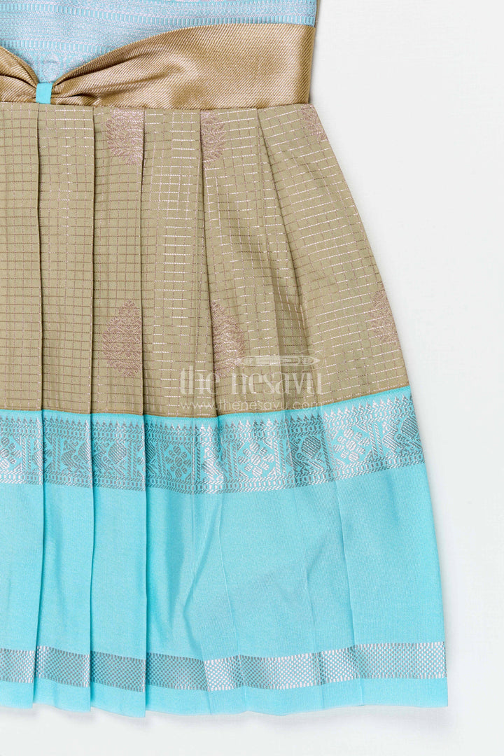 The Nesavu Girls Kanchi Silk Frock Girls Designer Silk Frock Festive Occasions Nesavu Nesavu Girls Semi Designer Kanchivaram Silk Frock For Weddings Receptions And Festive Occasions