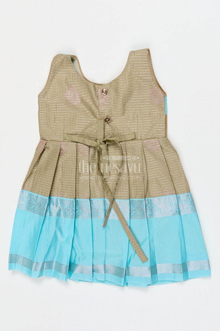 The Nesavu Girls Kanchi Silk Frock Girls Designer Silk Frock Festive Occasions Nesavu Nesavu Girls Semi Designer Kanchivaram Silk Frock For Weddings Receptions And Festive Occasions