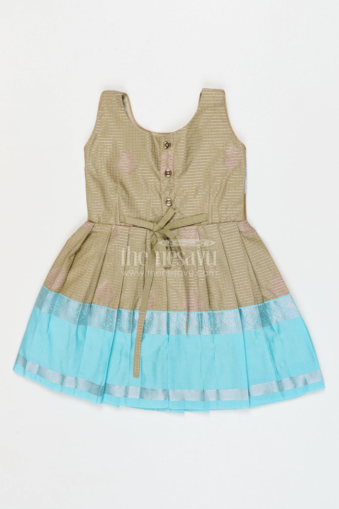 The Nesavu Girls Kanchi Silk Frock Girls Designer Silk Frock Festive Occasions Nesavu Nesavu Girls Semi Designer Kanchivaram Silk Frock For Weddings Receptions And Festive Occasions