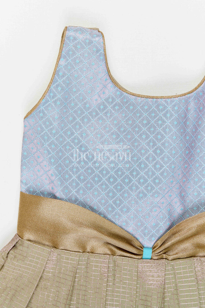 The Nesavu Girls Kanchi Silk Frock Girls Designer Silk Frock Festive Occasions Nesavu Nesavu Girls Semi Designer Kanchivaram Silk Frock For Weddings Receptions And Festive Occasions