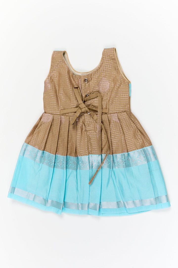 The Nesavu Girls Kanchi Silk Frock Girls Dharmavaram Silk Frock for Weddings and Festive Events Nesavu Nesavu girls dharmavaram silk frock for weddings in bridal designer saree style