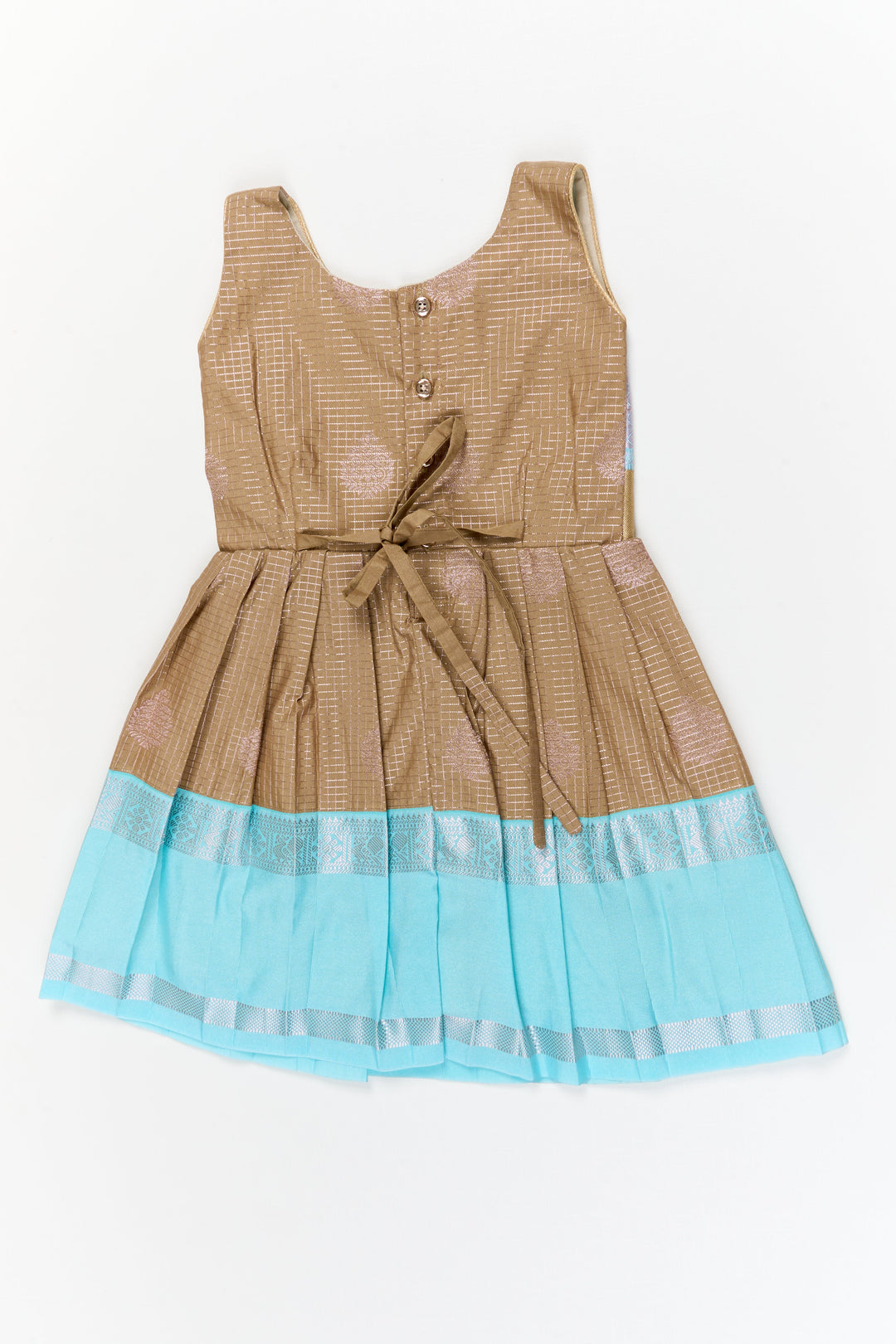 The Nesavu Girls Kanchi Silk Frock Girls Dharmavaram Silk Frock for Weddings and Festive Events Nesavu Nesavu girls dharmavaram silk frock for weddings in bridal designer saree style