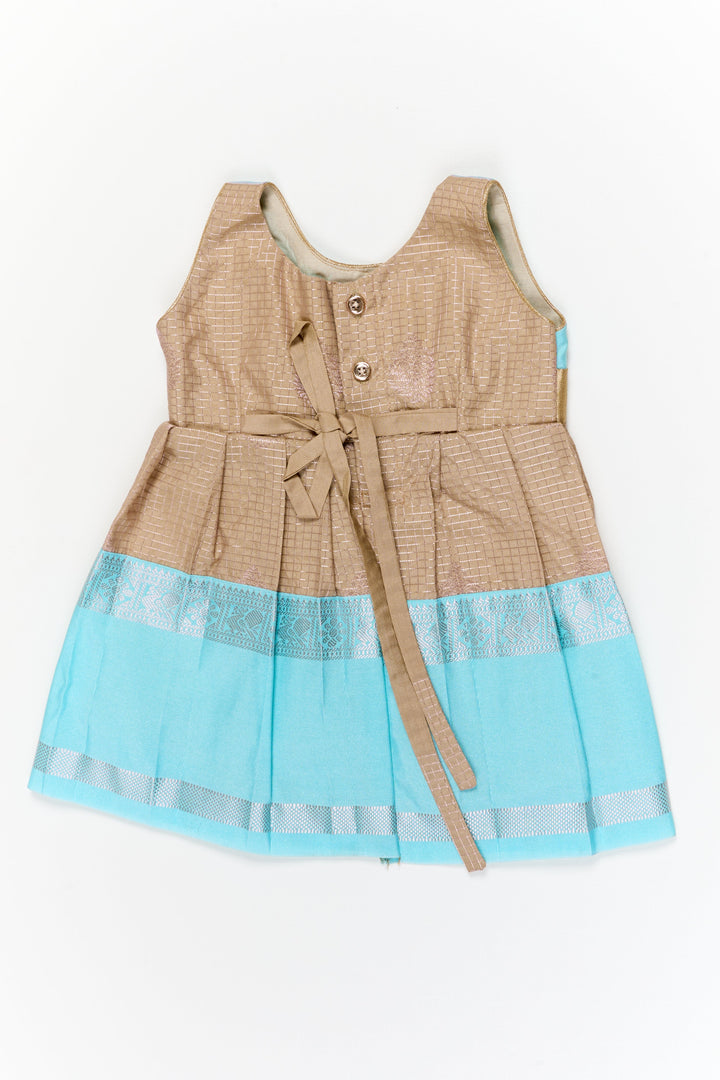 The Nesavu Girls Kanchi Silk Frock Girls Dharmavaram Silk Frock for Weddings and Grand Occasions Nesavu Nesavu girls dharmavaram silk frock for weddings in semi bridal designer saree style