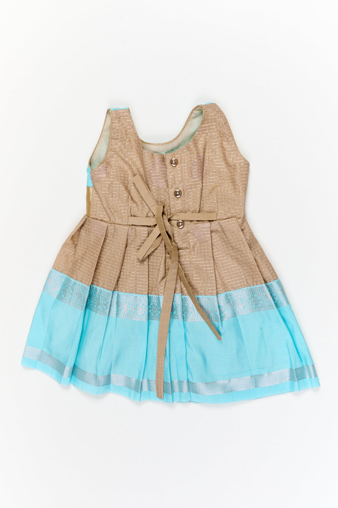 The Nesavu Girls Kanchi Silk Frock Girls Dharmavaram Silk Frock for Weddings and Grand Occasions Nesavu Nesavu girls dharmavaram silk frock for weddings in semi bridal designer saree style