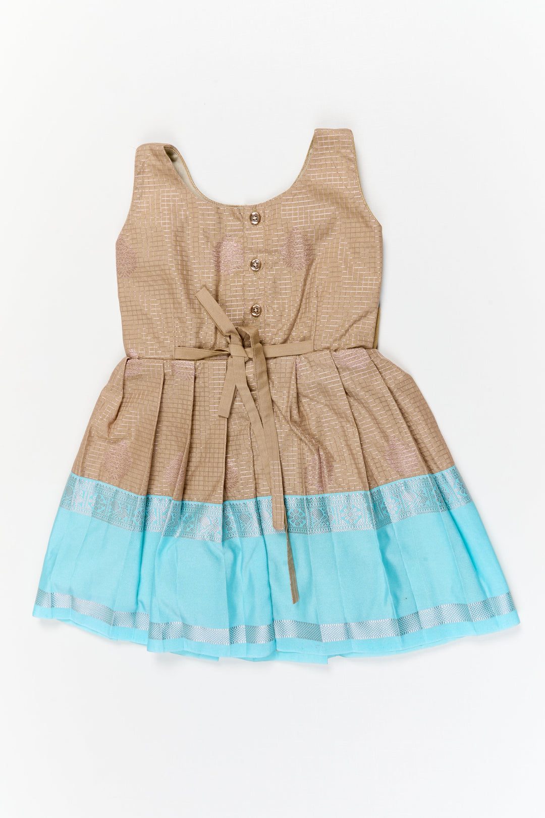 The Nesavu Girls Kanchi Silk Frock Girls Dharmavaram Silk Frock for Weddings and Grand Occasions Nesavu Nesavu girls dharmavaram silk frock for weddings in semi bridal designer saree style