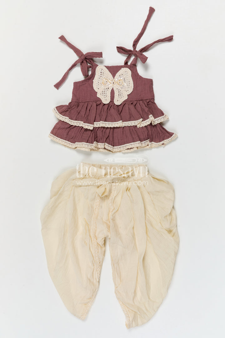 The Nesavu Girls Dothi Sets Girls Dhoti Set for Ethnic Celebrations and Festive Functions Nesavu Nesavu girls dhoti set for ethnic celebrations with cotton blend fabric breathable festive kids wear