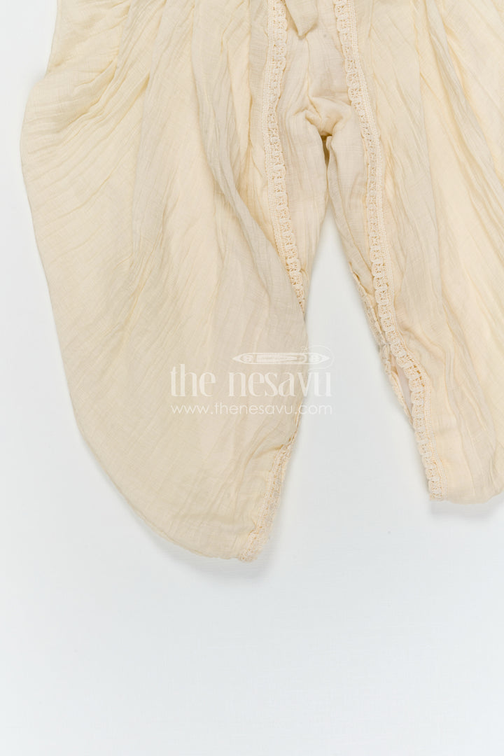 The Nesavu Girls Dothi Sets Girls Dhoti Set for Ethnic Wear and Festive Celebrations Nesavu Nesavu girls dhoti set for ethnic wear with cotton blend fabric breathable festive outfit for kids