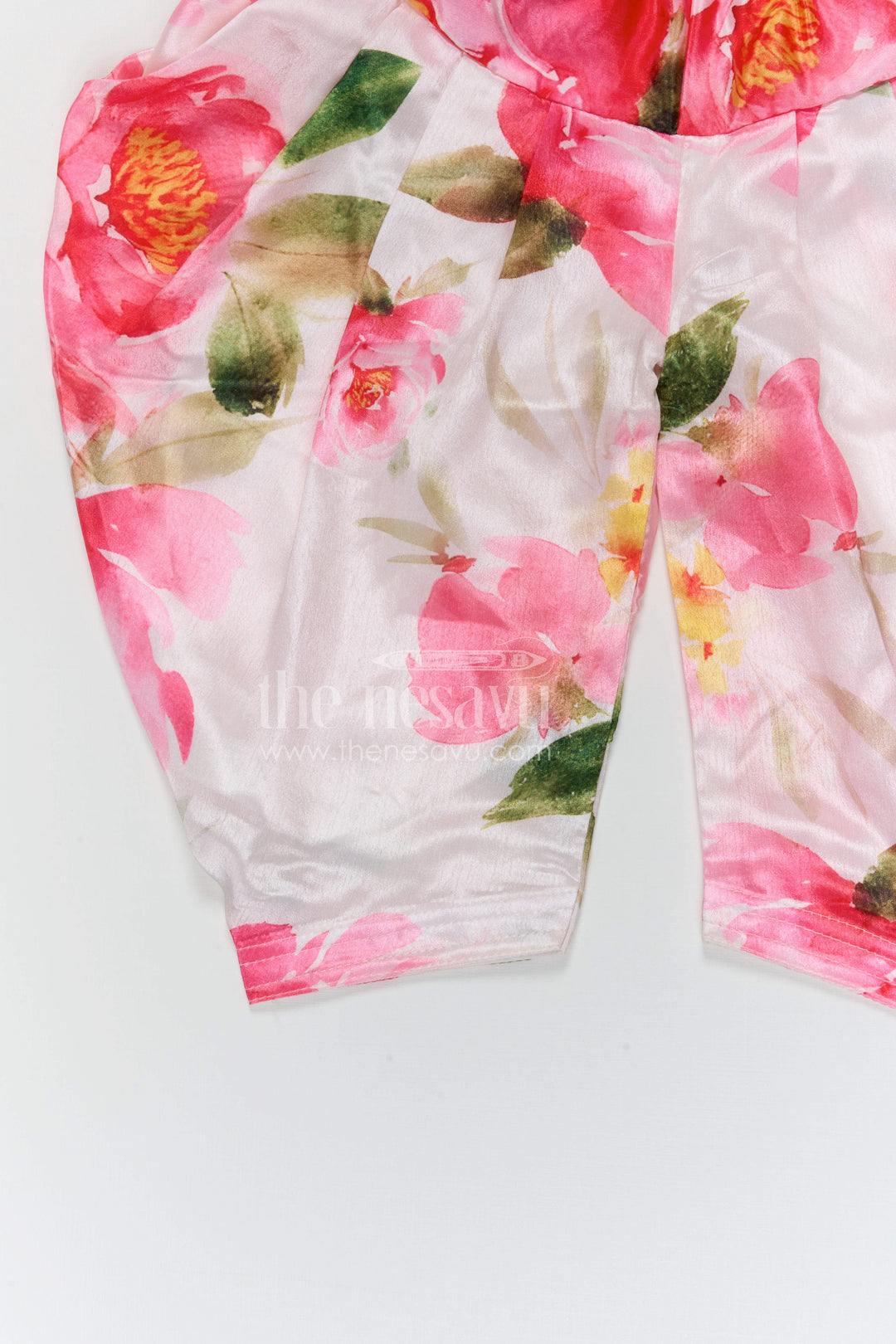 The Nesavu Girls Dothi Sets Girls Dhoti Set for Festive Occasions and Cultural Celebrations Nesavu Nesavu girls crepe silk dhoti set with embroidered yoke for festive celebrations and weddings