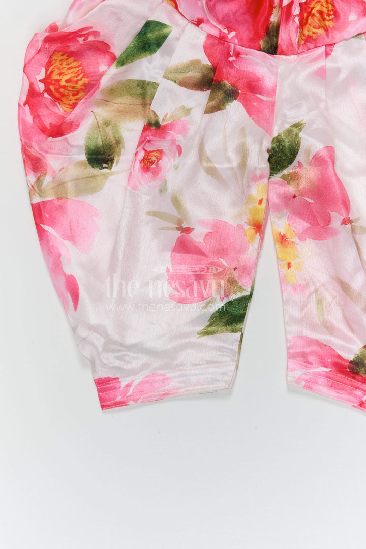 The Nesavu Girls Dothi Sets Girls Dhoti Set for Festive Occasions and Cultural Celebrations Nesavu Nesavu girls crepe silk dhoti set with embroidered yoke for festive celebrations and weddings