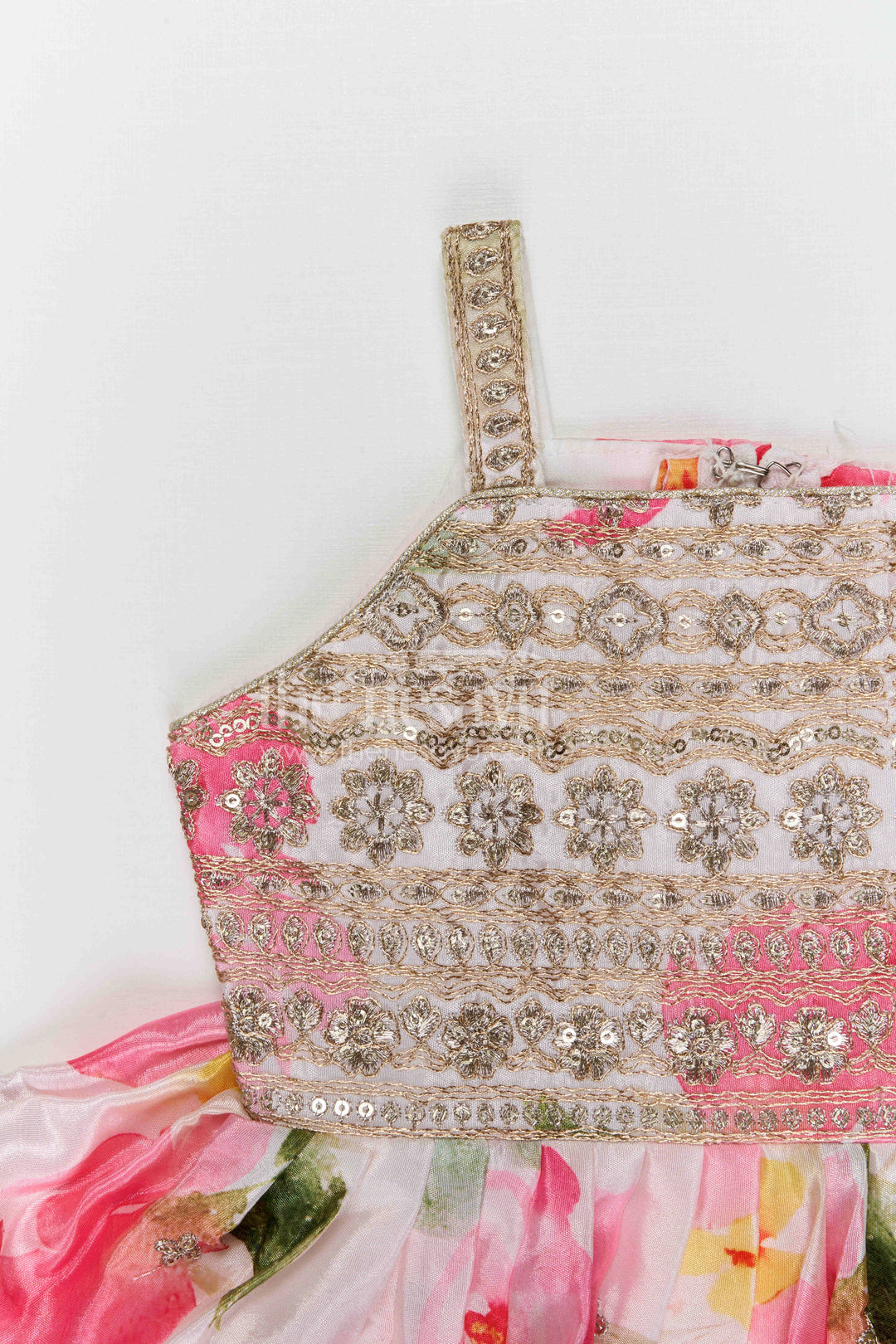 The Nesavu Girls Dothi Sets Girls Dhoti Set for Festive Occasions and Cultural Celebrations Nesavu Nesavu girls crepe silk dhoti set with embroidered yoke for festive celebrations and weddings