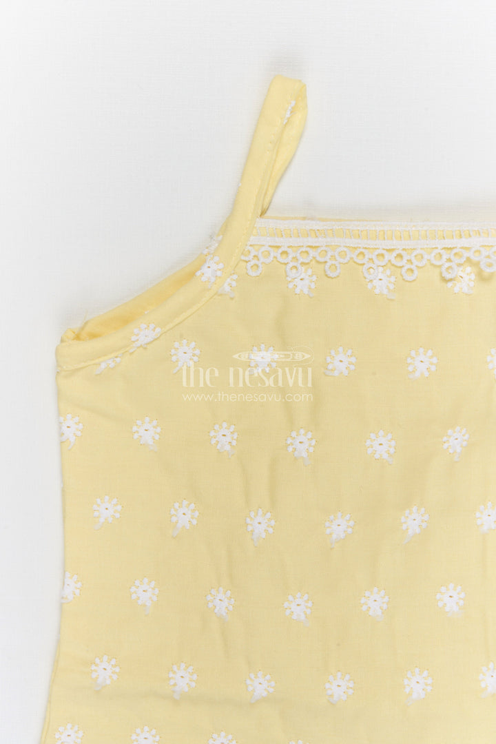 The Nesavu Girls Dothi Sets Girls Dhoti Set for Festive Occasions and Traditional Functions Nesavu Nesavu girls cotton dhoti set with thread embroidery for festive occasions