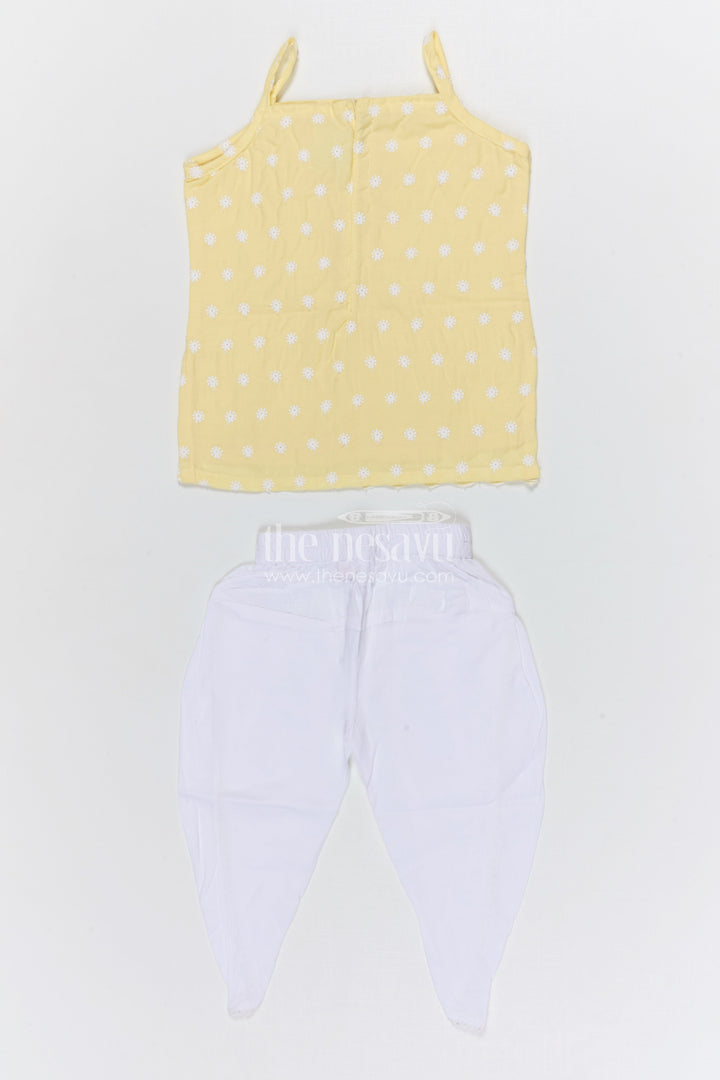 The Nesavu Girls Dothi Sets Girls Dhoti Set for Festive Occasions and Traditional Functions Nesavu Nesavu girls cotton dhoti set with thread embroidery for festive occasions