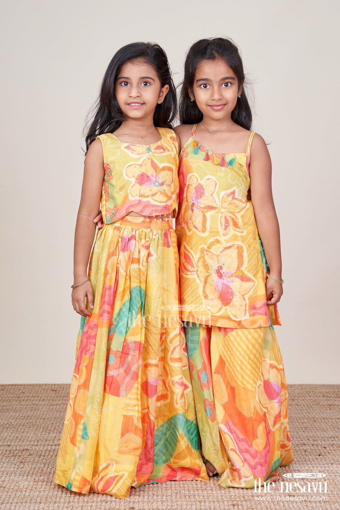 The Nesavu Girls Lehenga Choli Girls Digital Print Lehenga Choli in Muslin Silk for Festivals and School Events Nesavu Nesavu girls muslin silk lehenga choli digital print  ideal Diwali festive school events