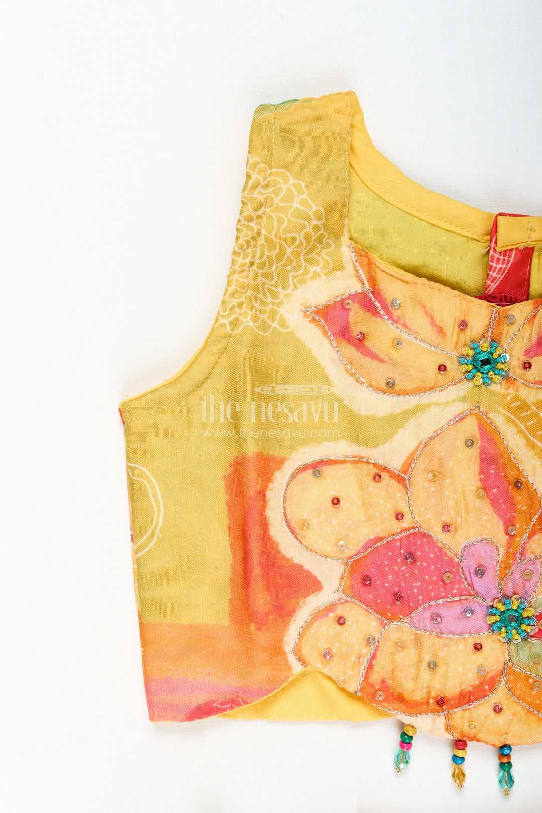 The Nesavu Girls Lehenga Choli Girls Digital Print Lehenga Choli in Muslin Silk for Festivals and School Events Nesavu Nesavu girls muslin silk lehenga choli digital print  ideal Diwali festive school events