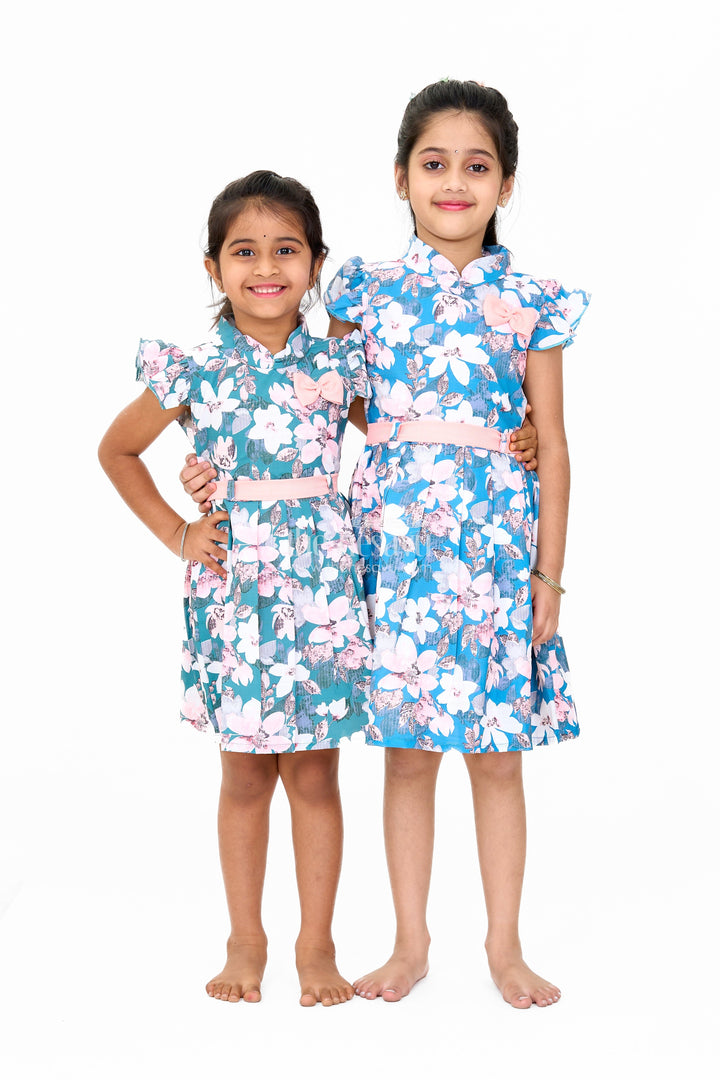 The Nesavu Girls Cotton Frock Girls Disney Princess Fancy Dress with Floral Print and Puff Sleeves Nesavu Girls Disney Princess Fancy Dress Puff Sleeves Floral Print | The Nesavu