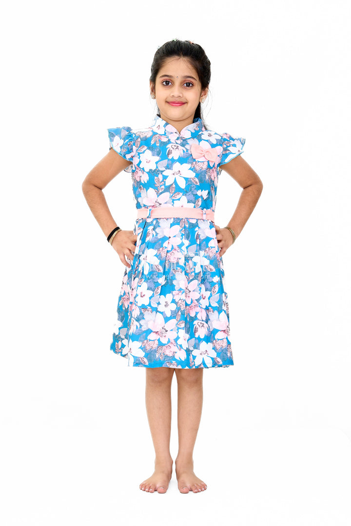 The Nesavu Girls Cotton Frock Girls Disney Princess Fancy Dress with Floral Print and Puff Sleeves Nesavu Girls Disney Princess Fancy Dress Puff Sleeves Floral Print | The Nesavu