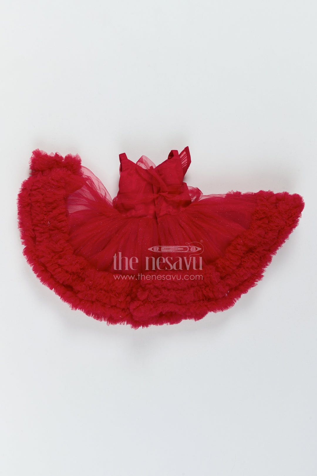 The Nesavu Girls Fancy Party Frock Girls Dramatic Ruffle Frock for Princess Parties and Cake Cutting Nesavu Nesavu Girls Dramatic Net Ruffle Frock For Princess Parties Cake Cutting Birthdays And Milestone Photos