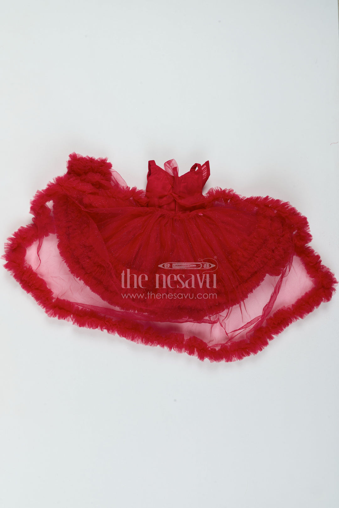 The Nesavu Girls Fancy Party Frock Girls Dramatic Ruffle Frock for Princess Parties and Cake Cutting Nesavu Nesavu Girls Dramatic Net Ruffle Frock For Princess Parties Cake Cutting Birthdays And Milestone Photos
